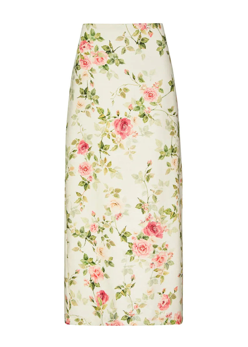 Floral patterned skirt on a white background