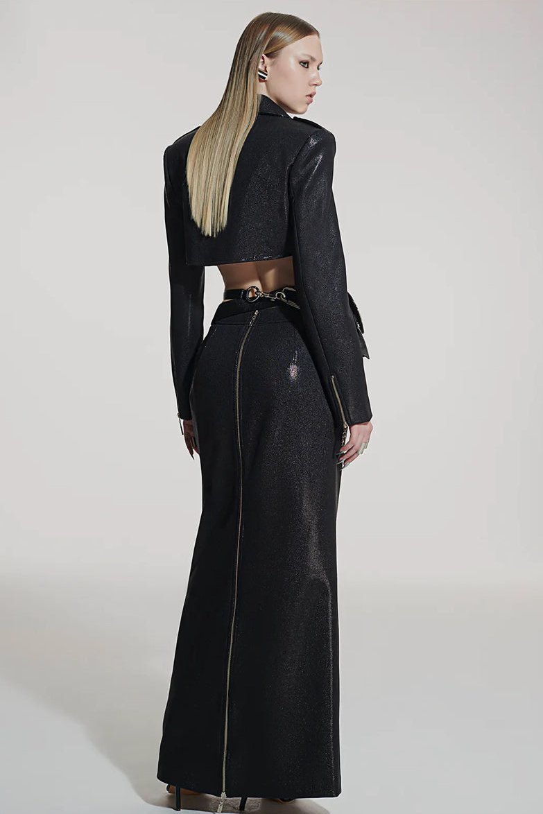 Cropped Jacket and Long Skirt Set