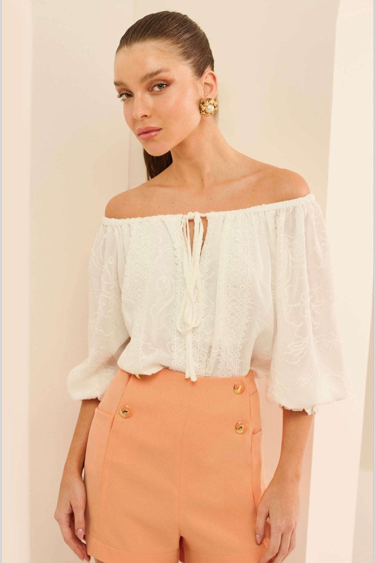 Off Shoulder Lace Blouse