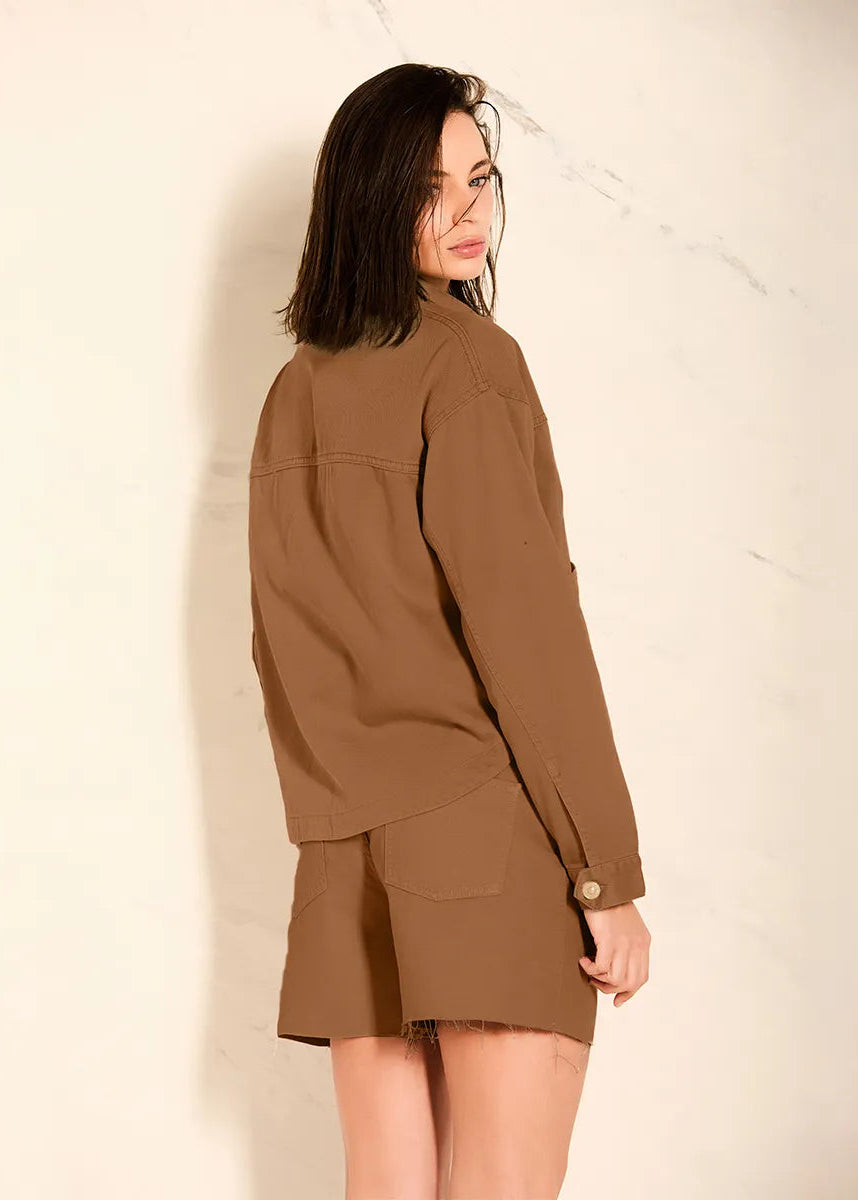 Khaki Straight fit Jacket