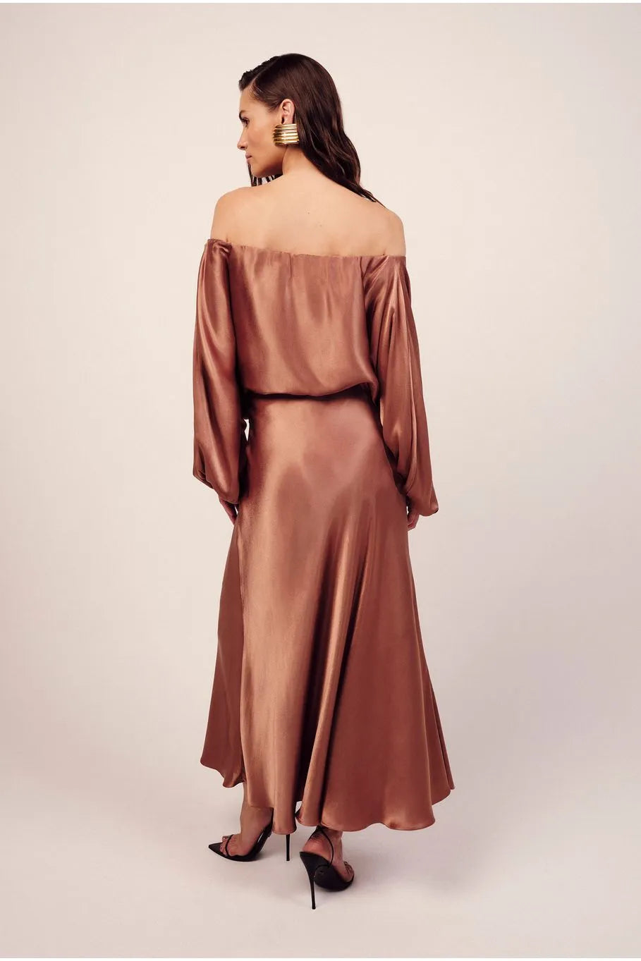 Brown Satin Skirt