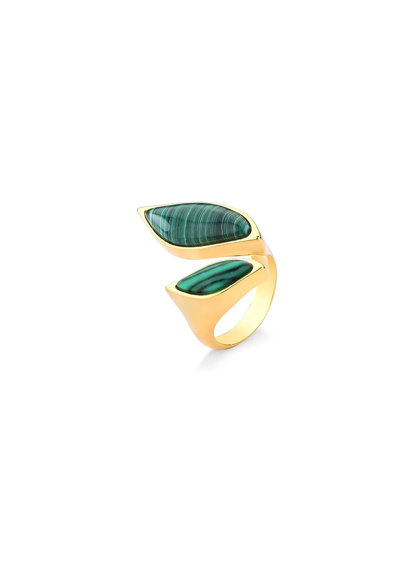Malachite gold ring