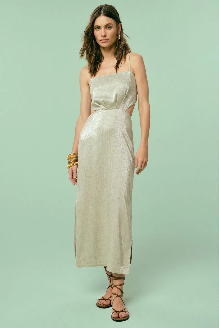 Metallic Midi Dress