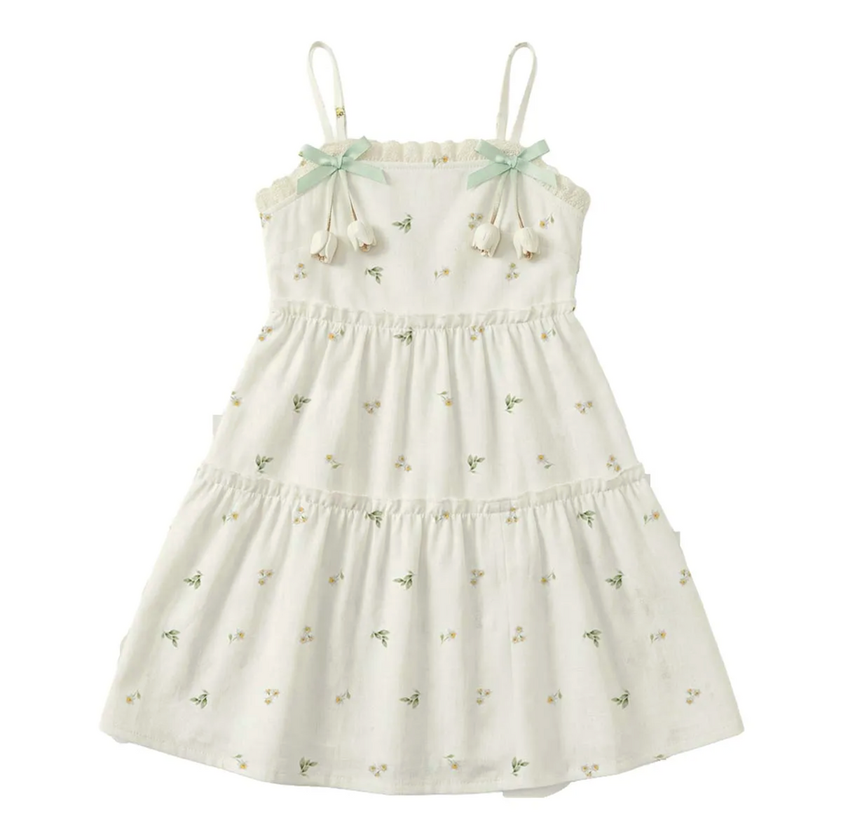 Narcissus print girls' dress