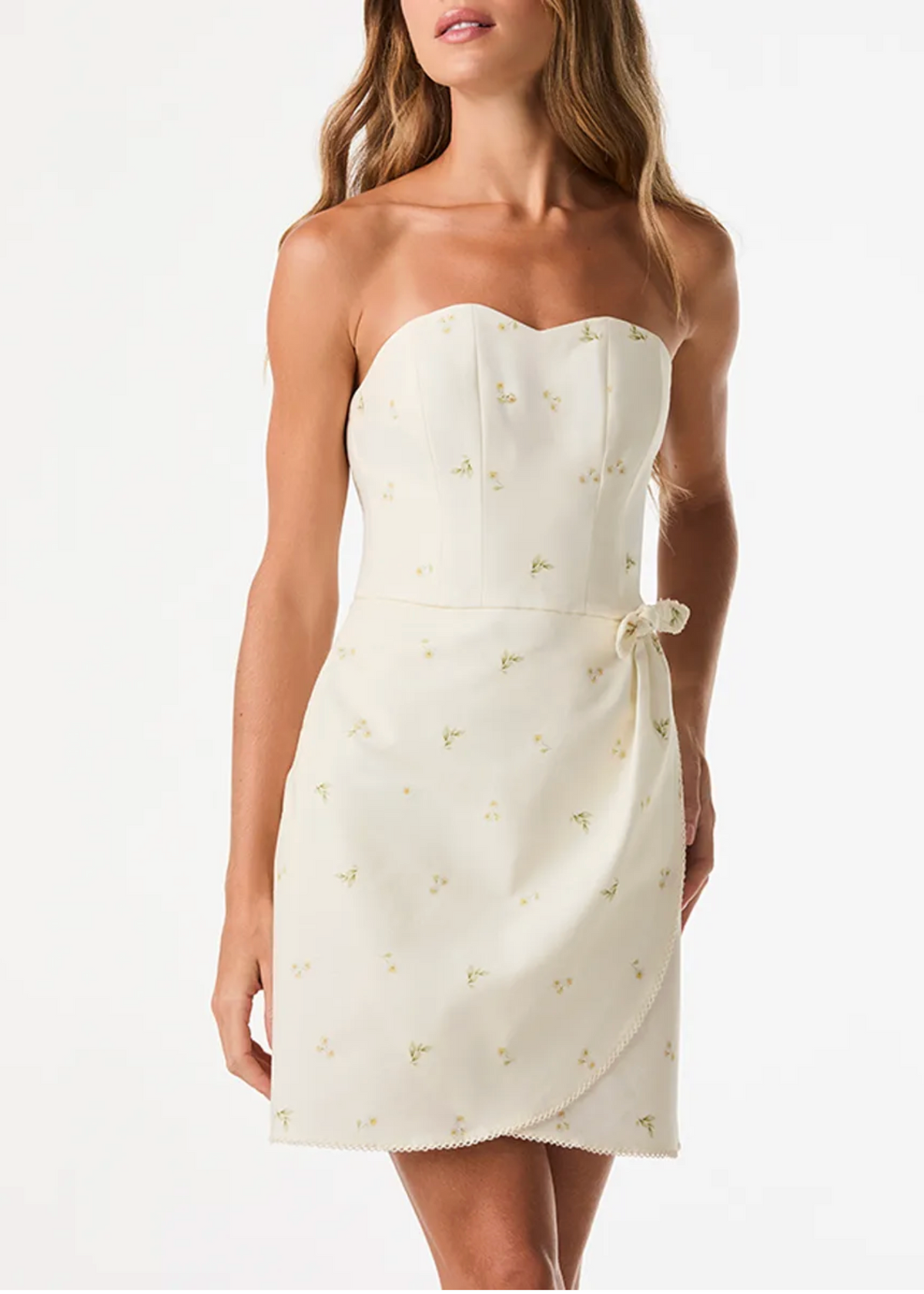Narcissus print mini dress