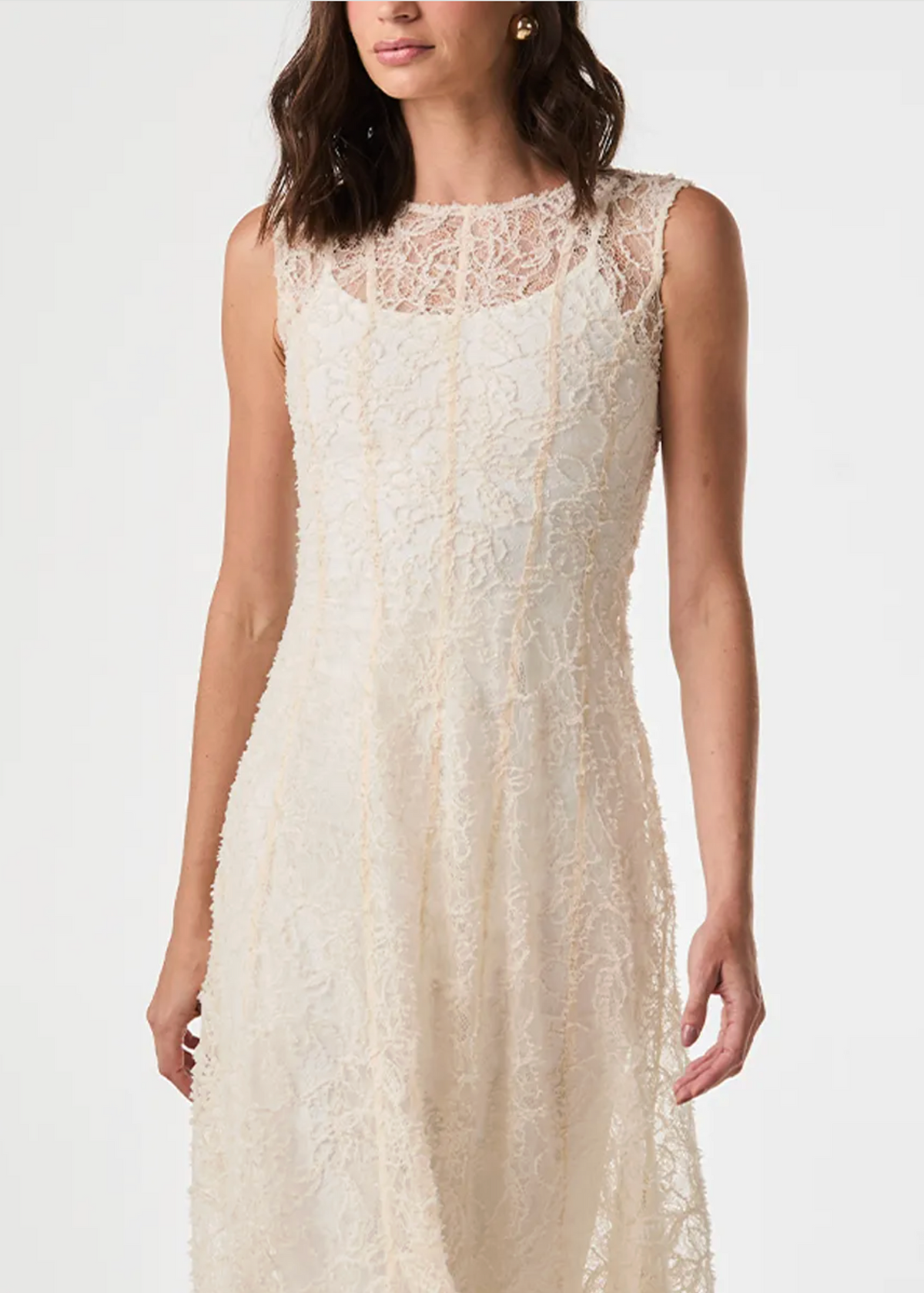 Off-white lace midi dress
