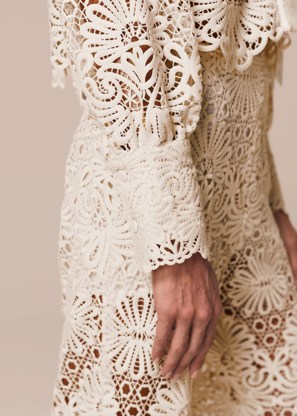 Off White Guipir Lace Shirt