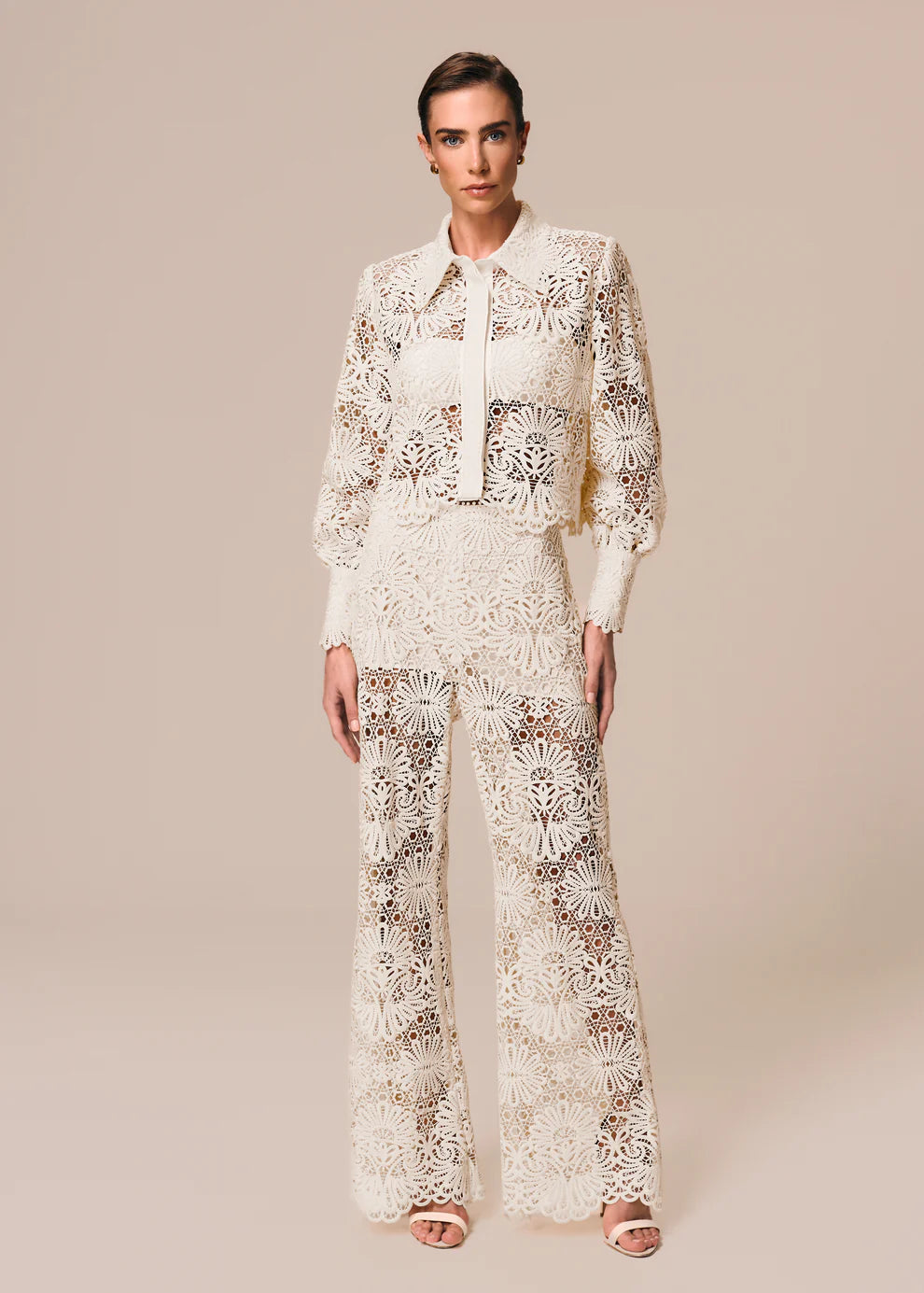 Off White Lace Pants