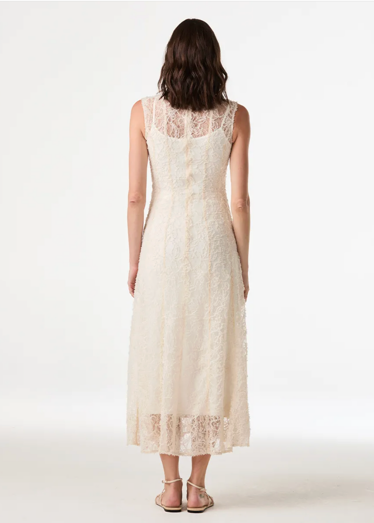 Off-white lace midi dress