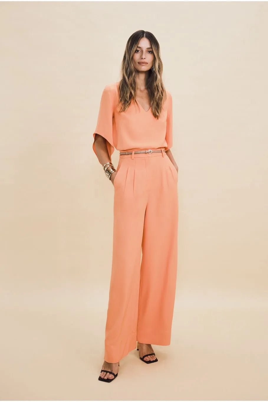 Orange Tailored Pantalona Pants