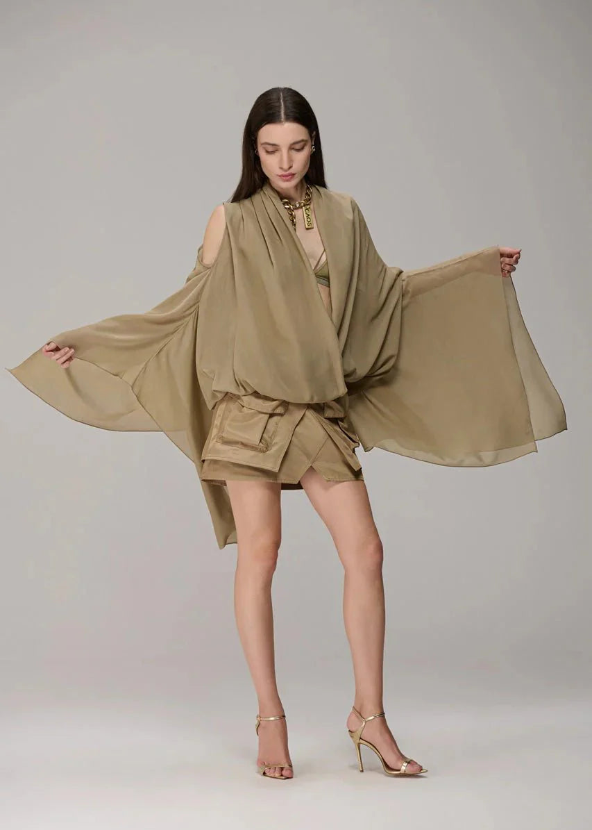 Oversized Asymmetric Army blouse