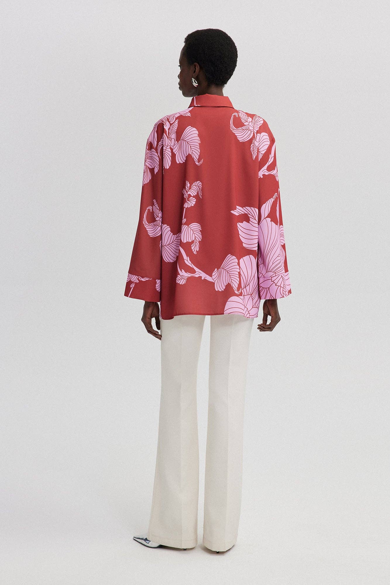 Patterned Satin Shirt