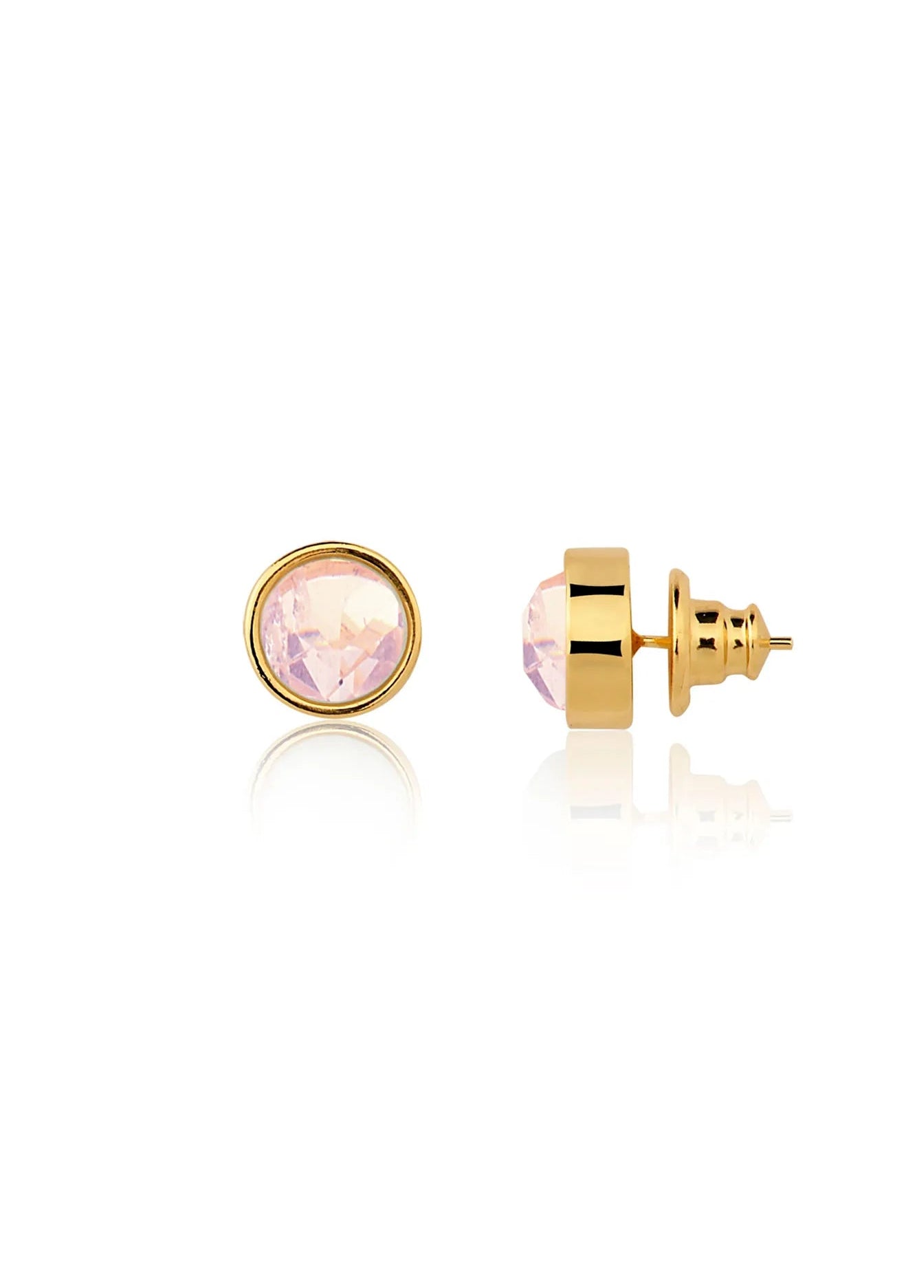 Pink Quartz Bol Faceted Earring