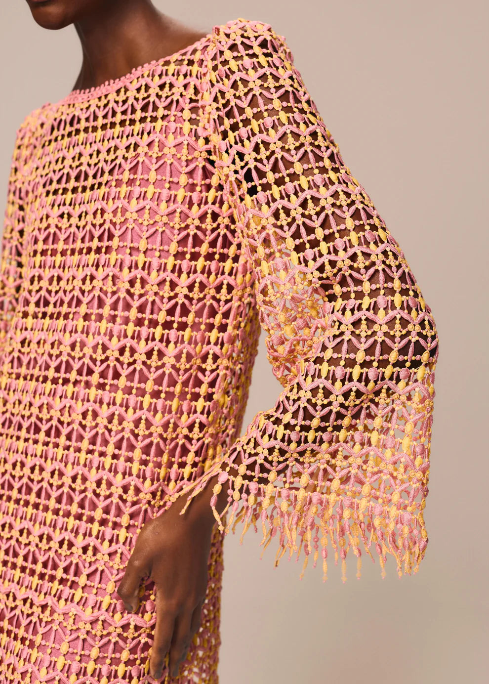 Pink and Yellow Short Dress