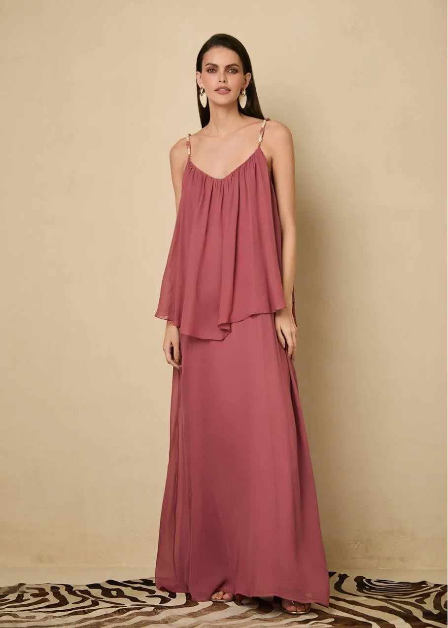 Pink tourmaline long dress
