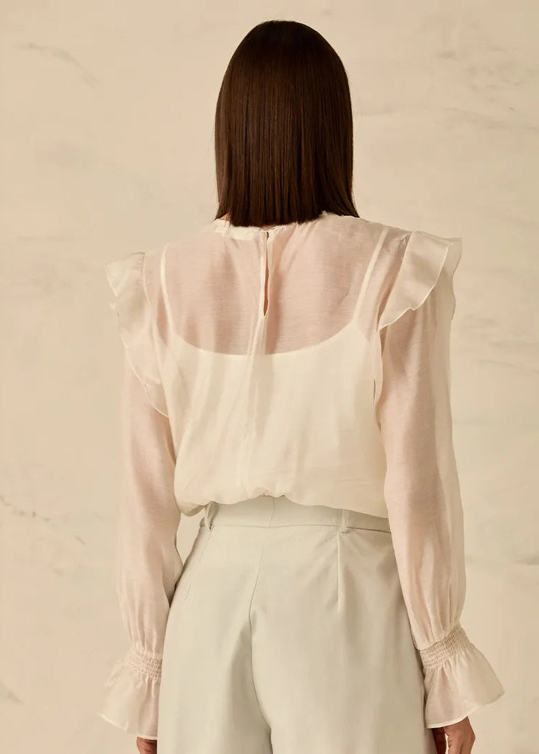 Long Sleeve Ruffle Blouse