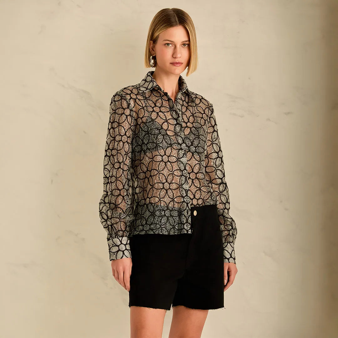 Flower Sheer Shirt