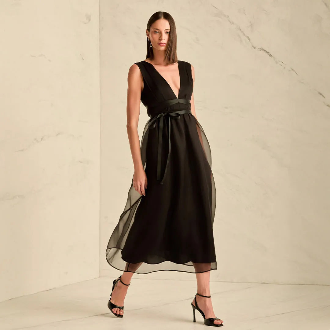 Black Maxi Midi Dress