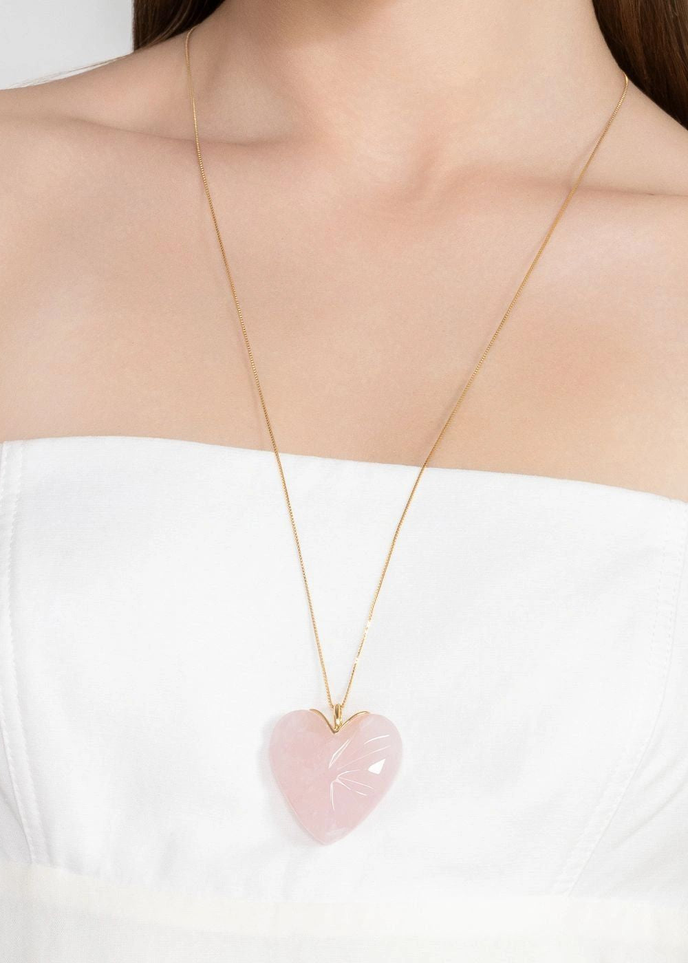 Rose Quartz  Gold Plated Necklace