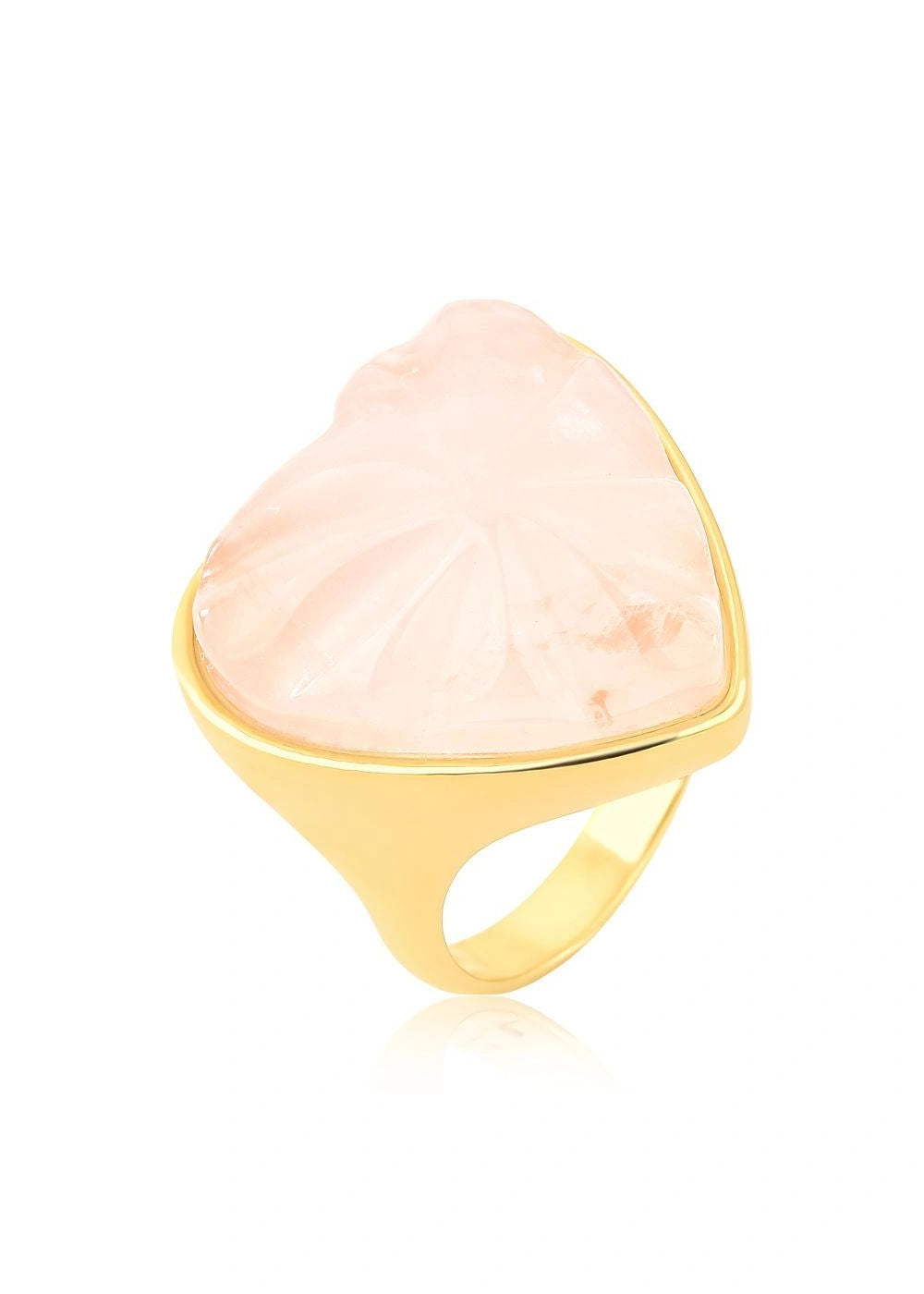Rose Quartz Ring gold plated