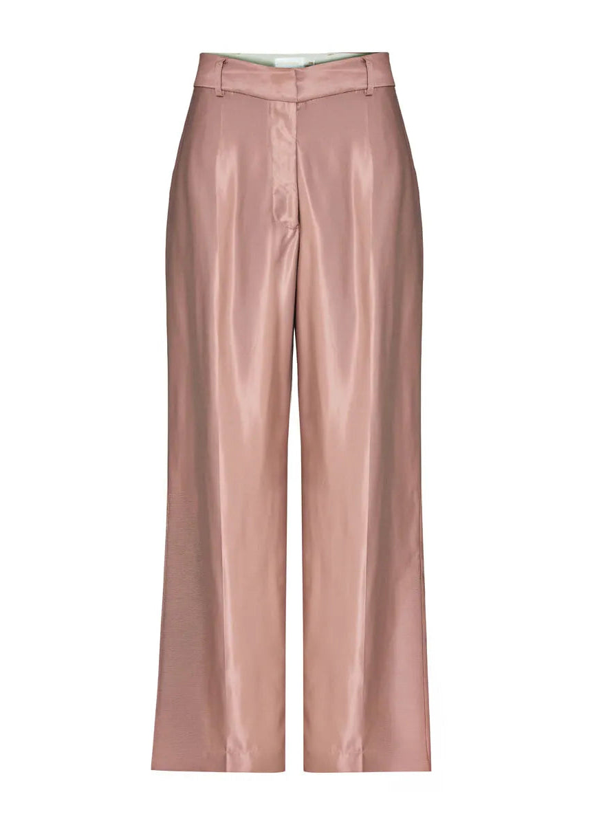 Rose Shiny Pants Straight Fit