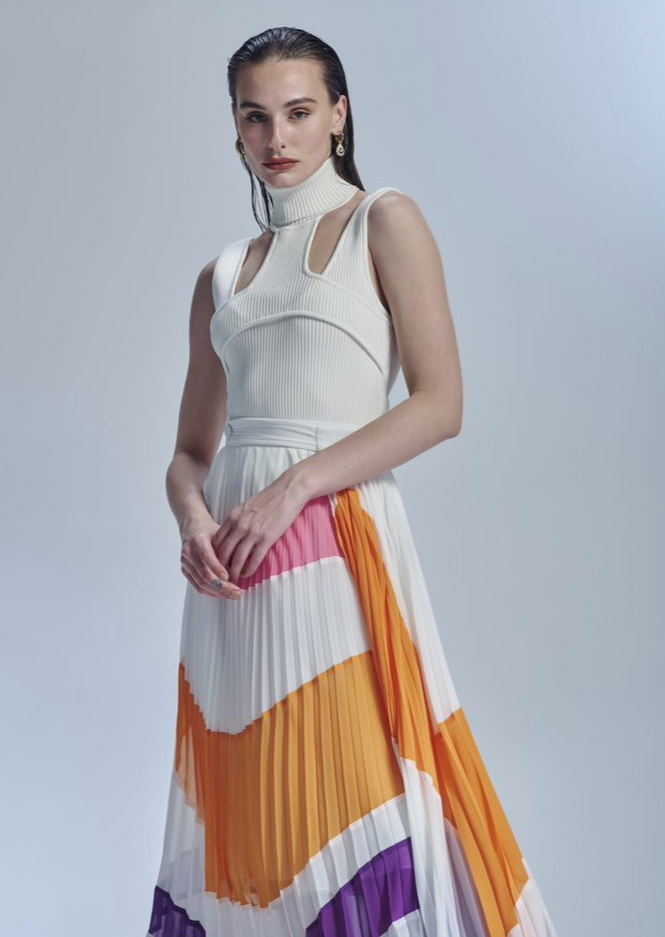 Asymmetrical Pleated Skirt