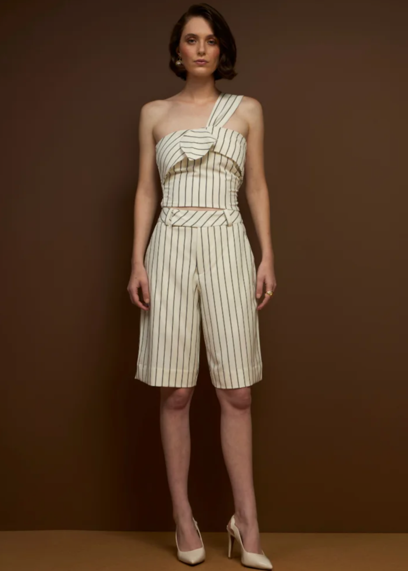 Pinstriped Tailored Jorts