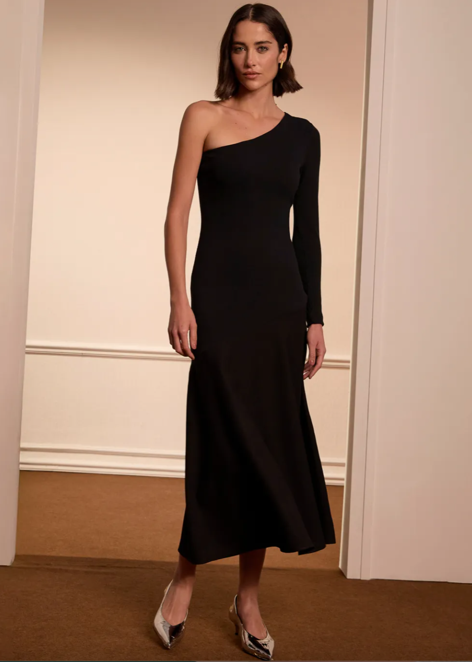 Asymmetrical Black Dress