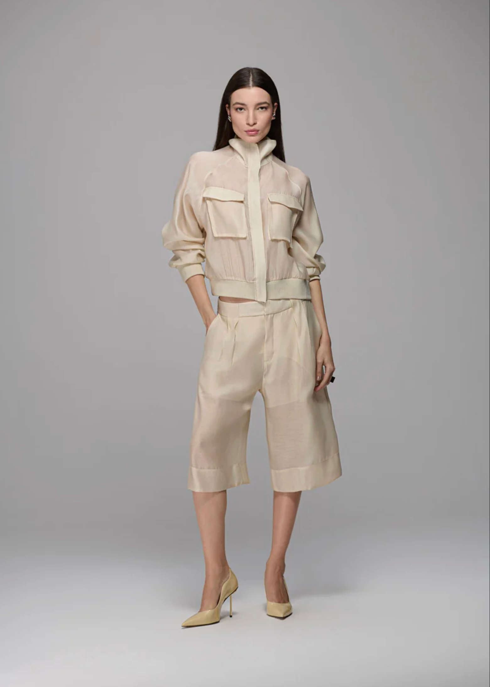 Ivory Wide Collar Jacket