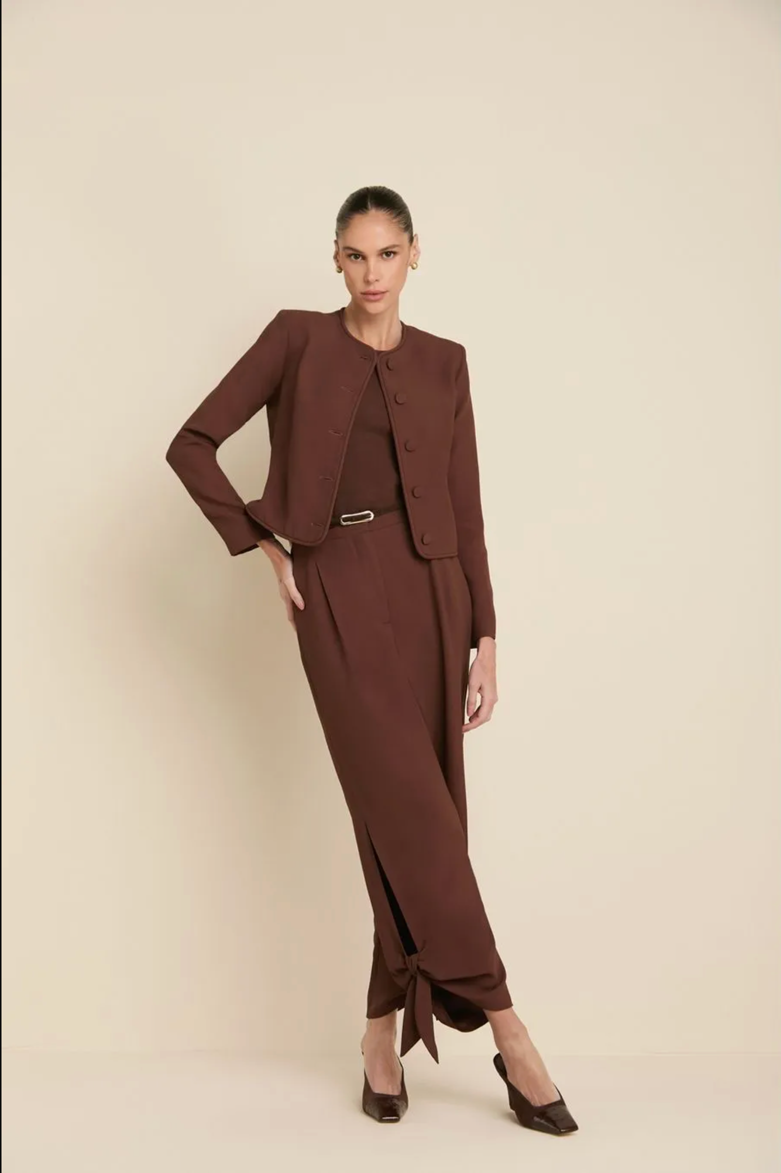 Brown Cropped Spencer