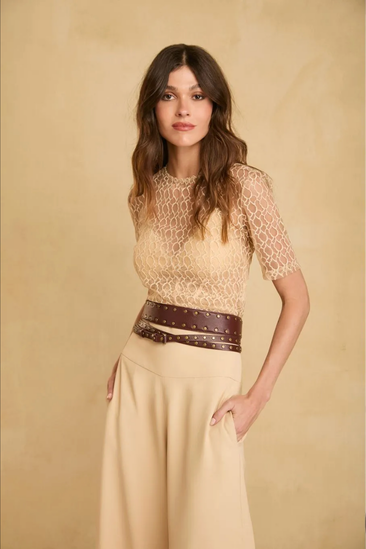 Burgundy petunia belt