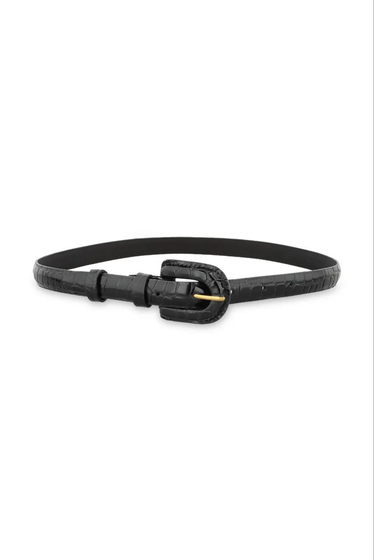 Black Paula Croc Belt