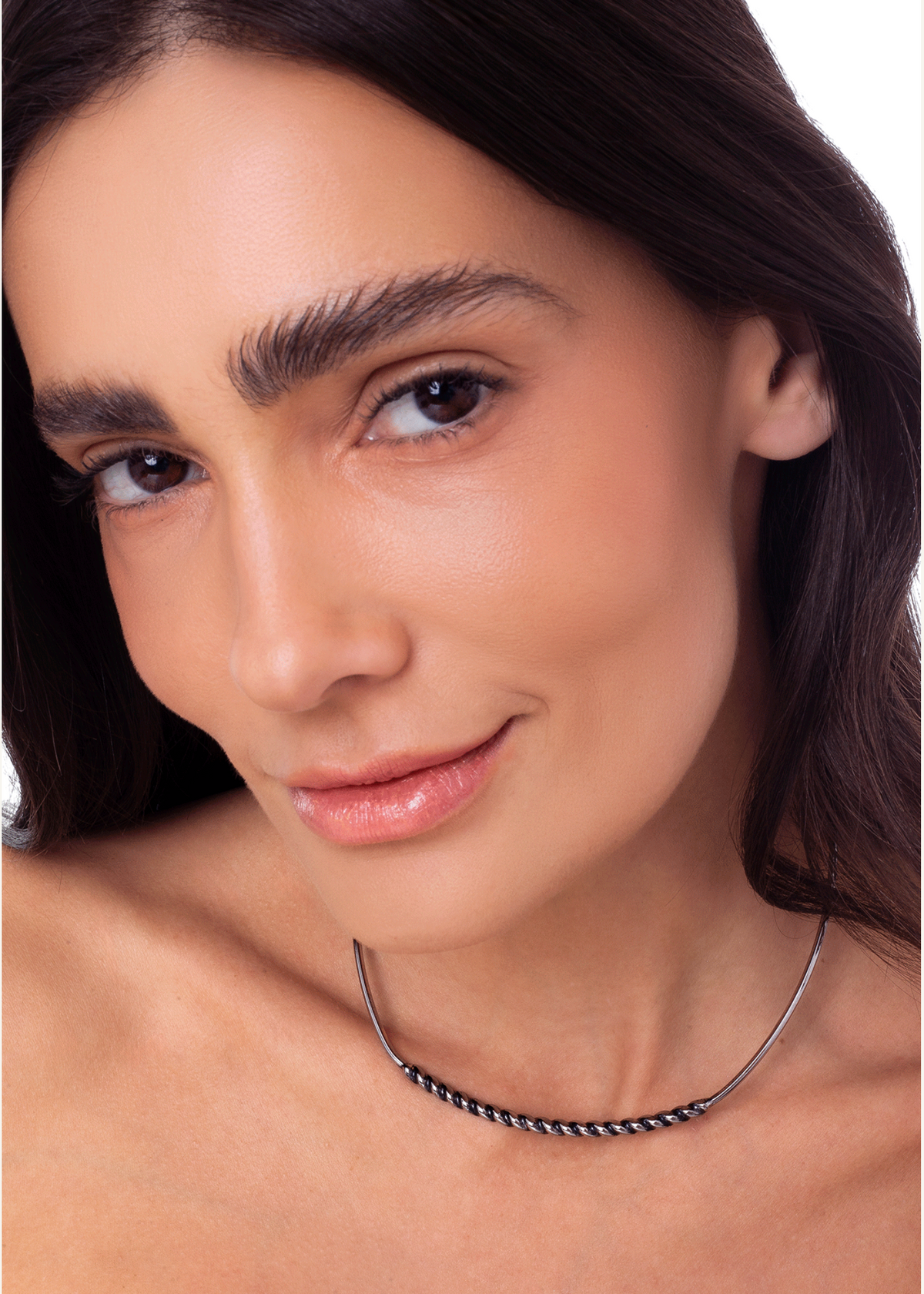 Pausa e Ritmo Choker - Rhodium Plated
