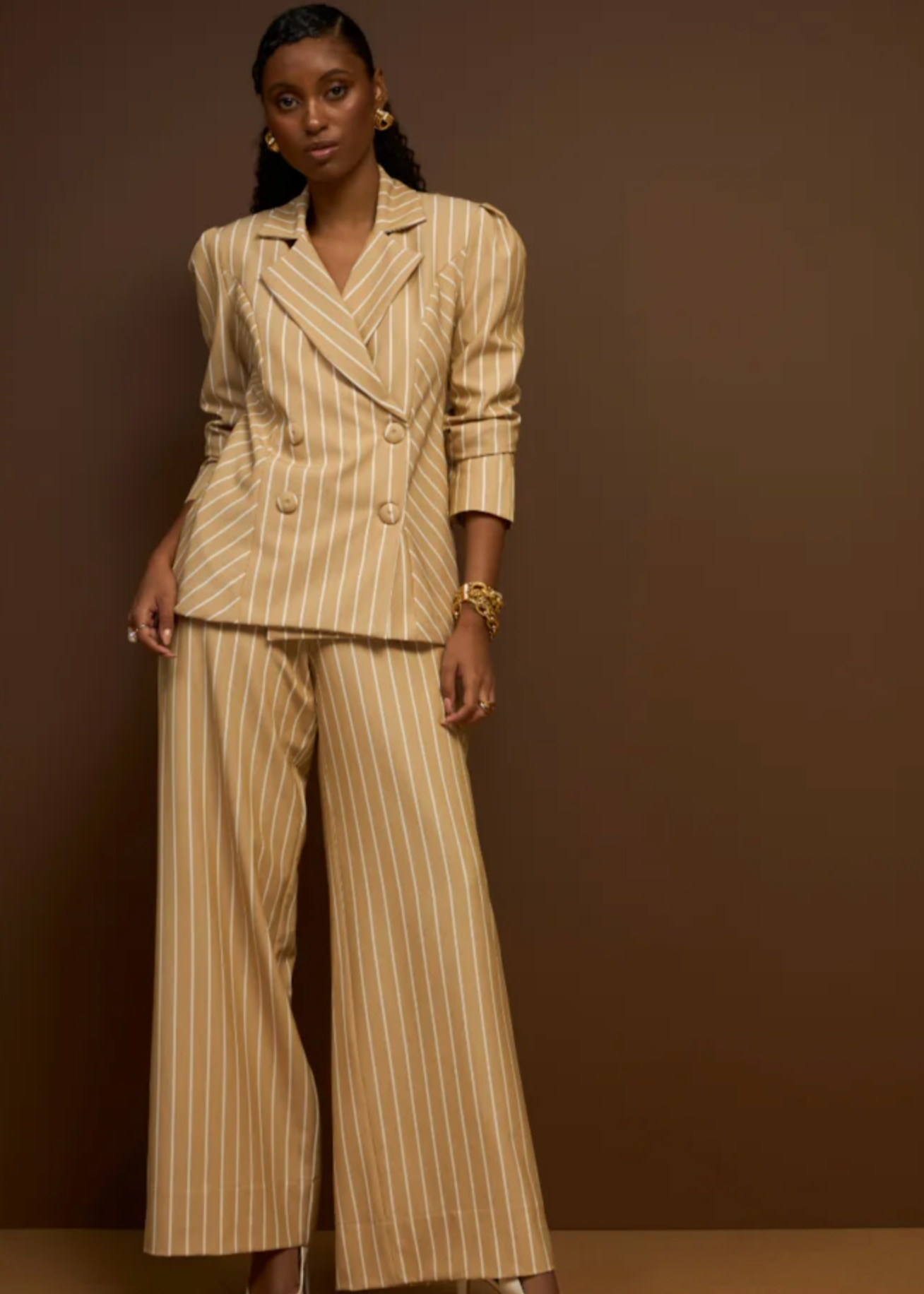 Pinstriped Tailored Blazer