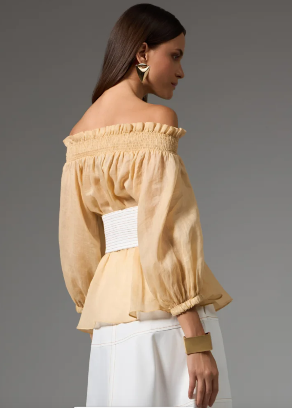 Belted Off Shoulder Blouse