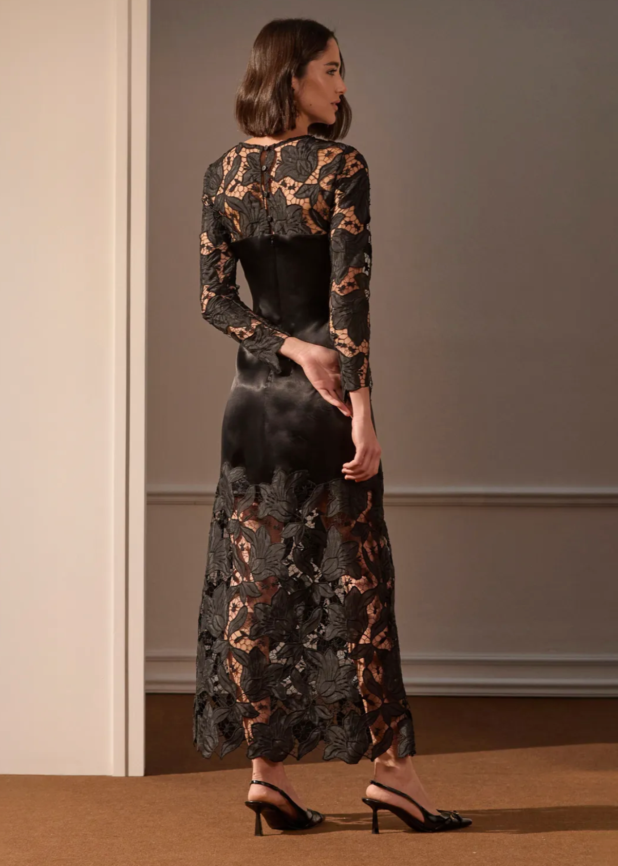 Satin Embroidered Dress