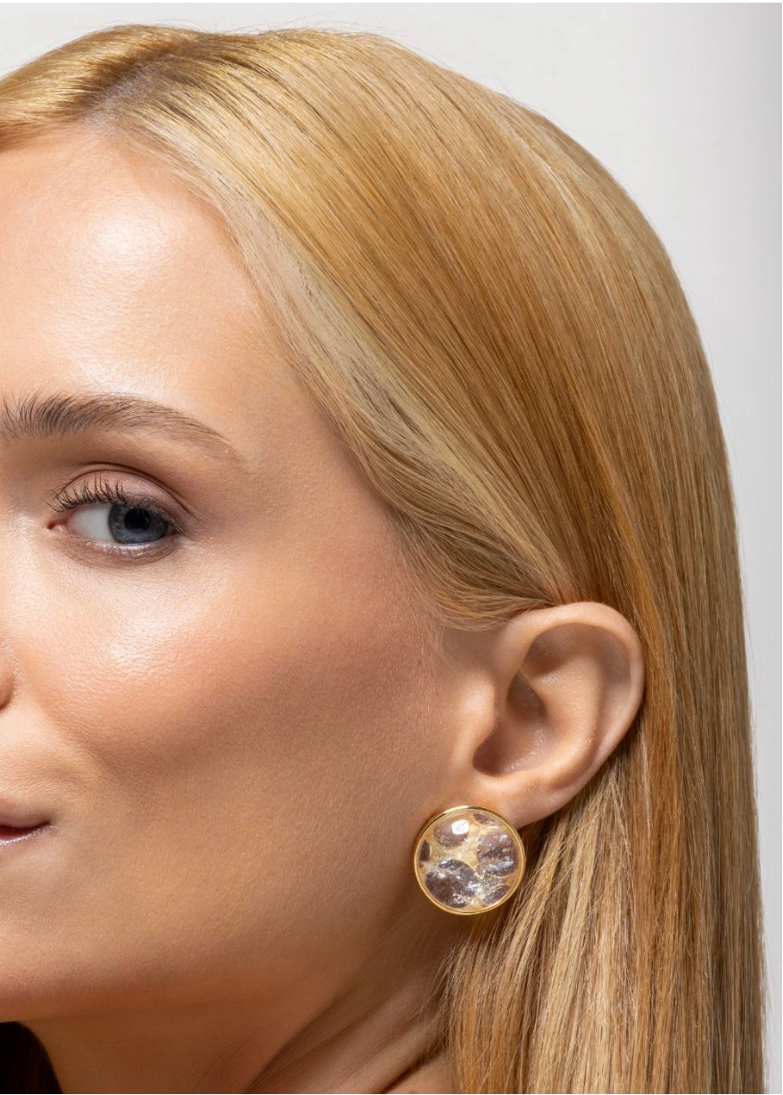 Dome Earring - Rock Crystal