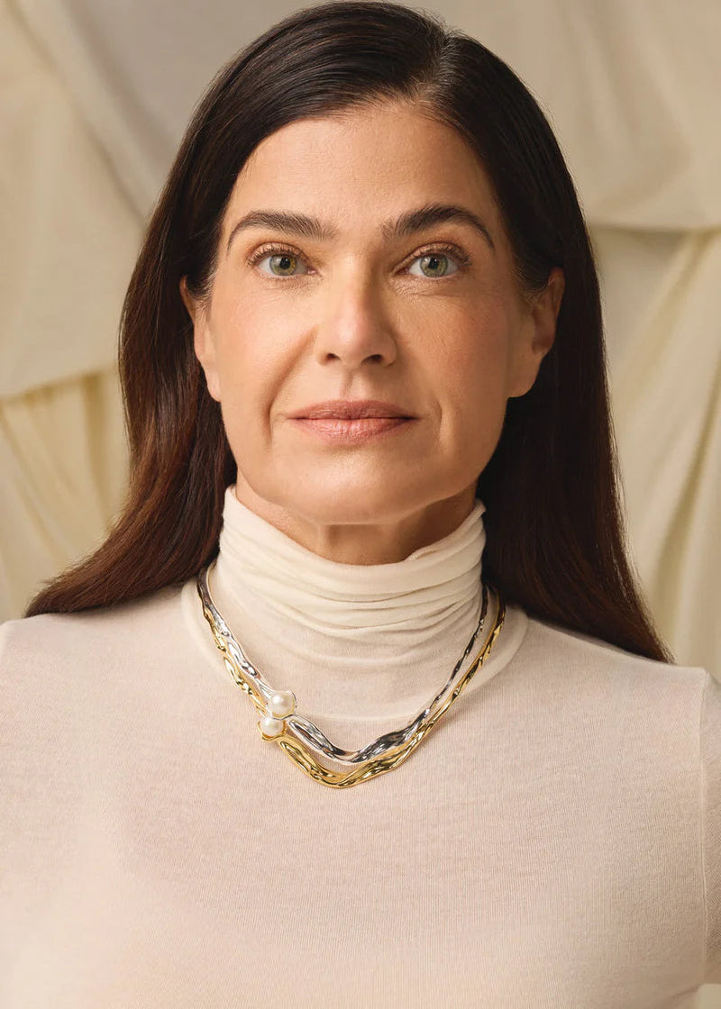 Silver Plated Choker with a pearl