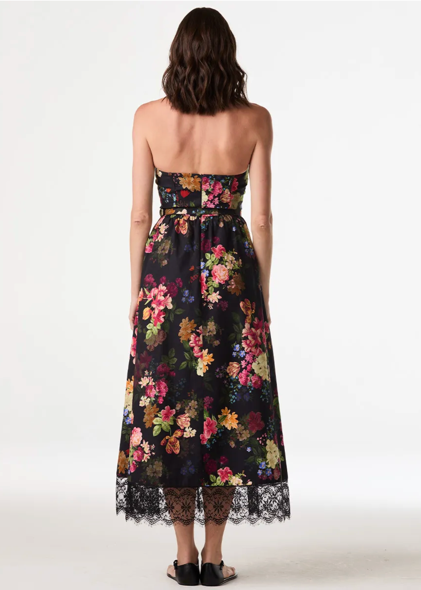 Strapless Garden-Print Dress