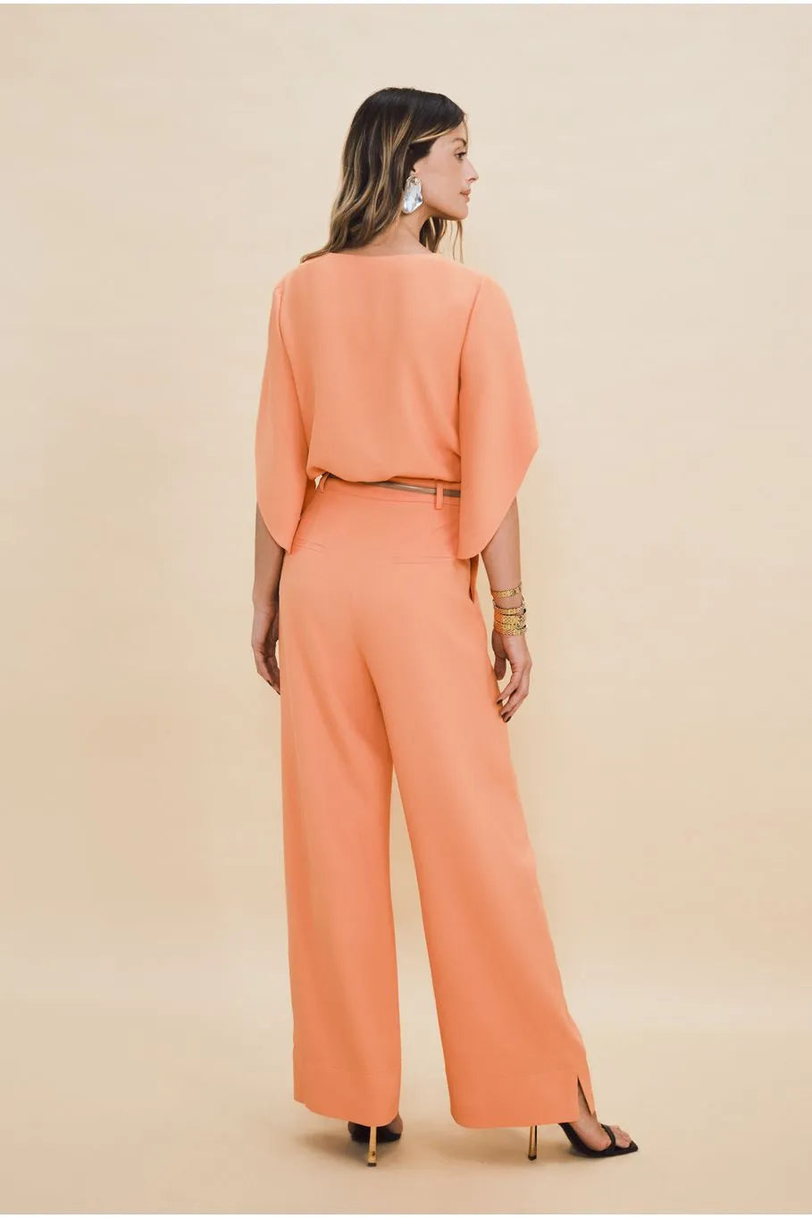 Orange Tailored Pantalona Pants