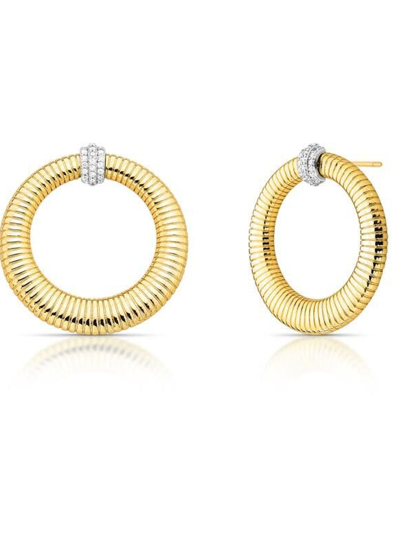 Two Tone Oval Earring