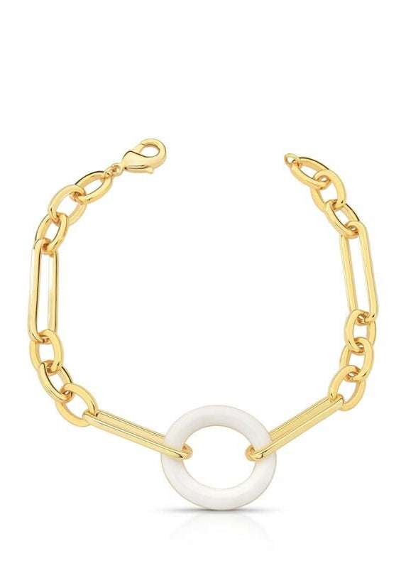 Round Link Enameled Bracelet