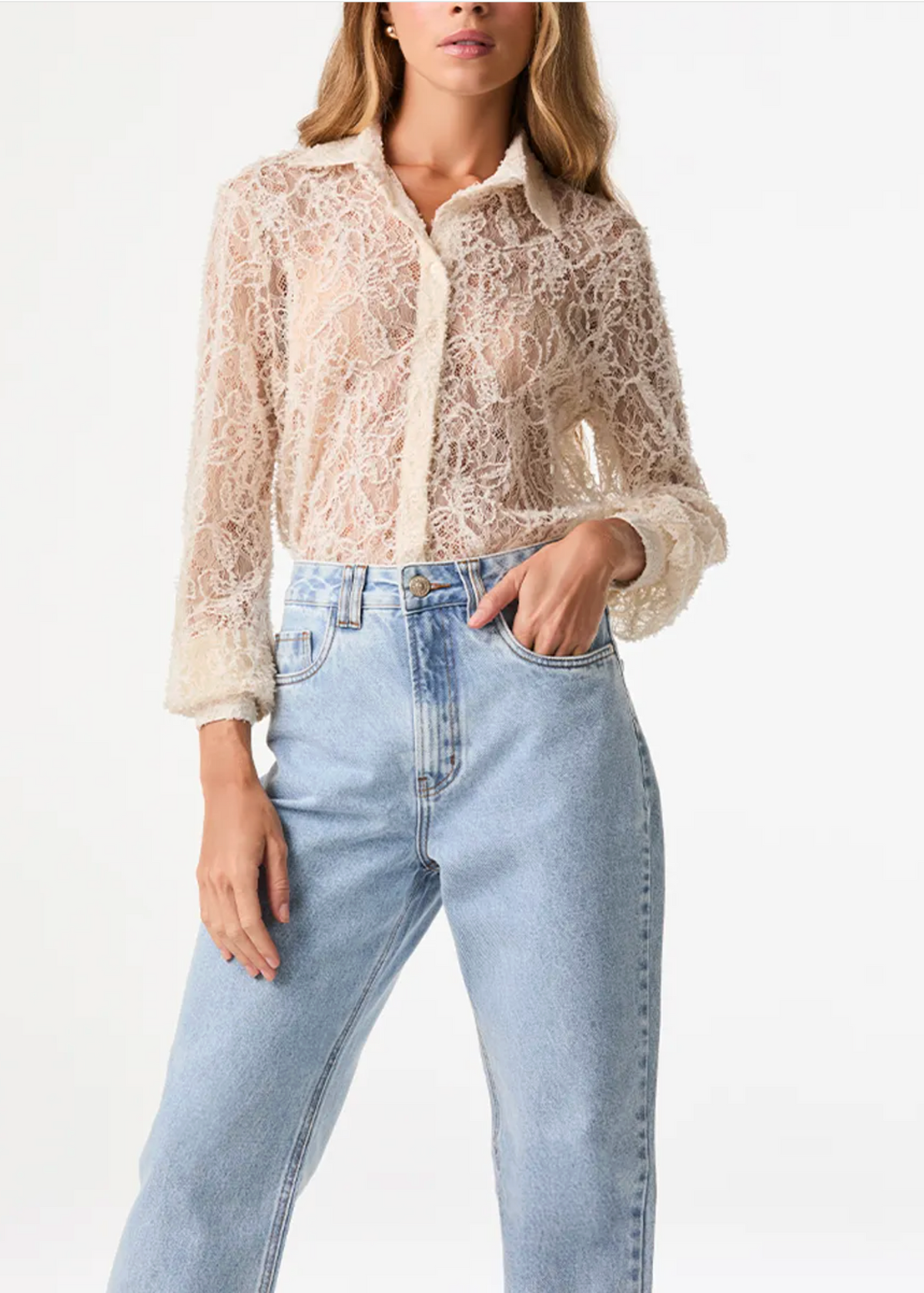 Off-white lace shirt