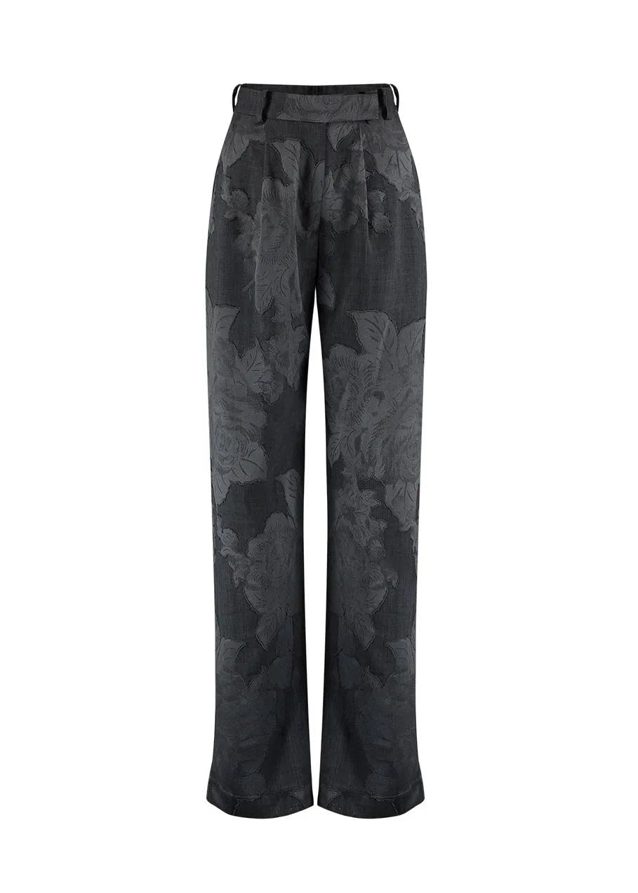 Dark gray floral pants 