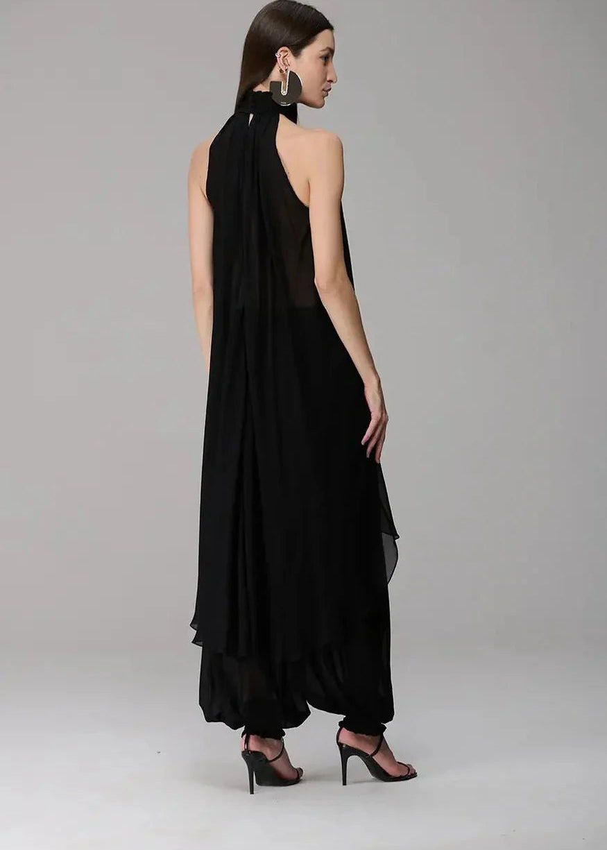 black maxi mullet blouse