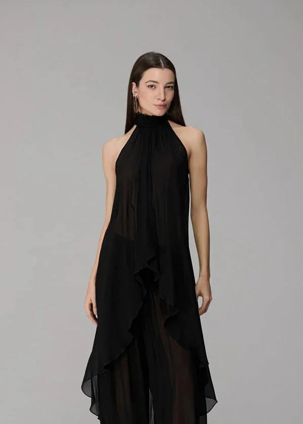black maxi mullet blouse