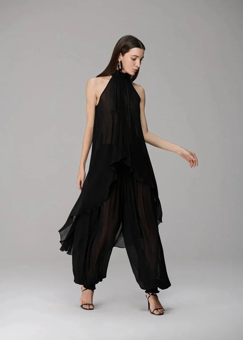 black turtleneck blouse