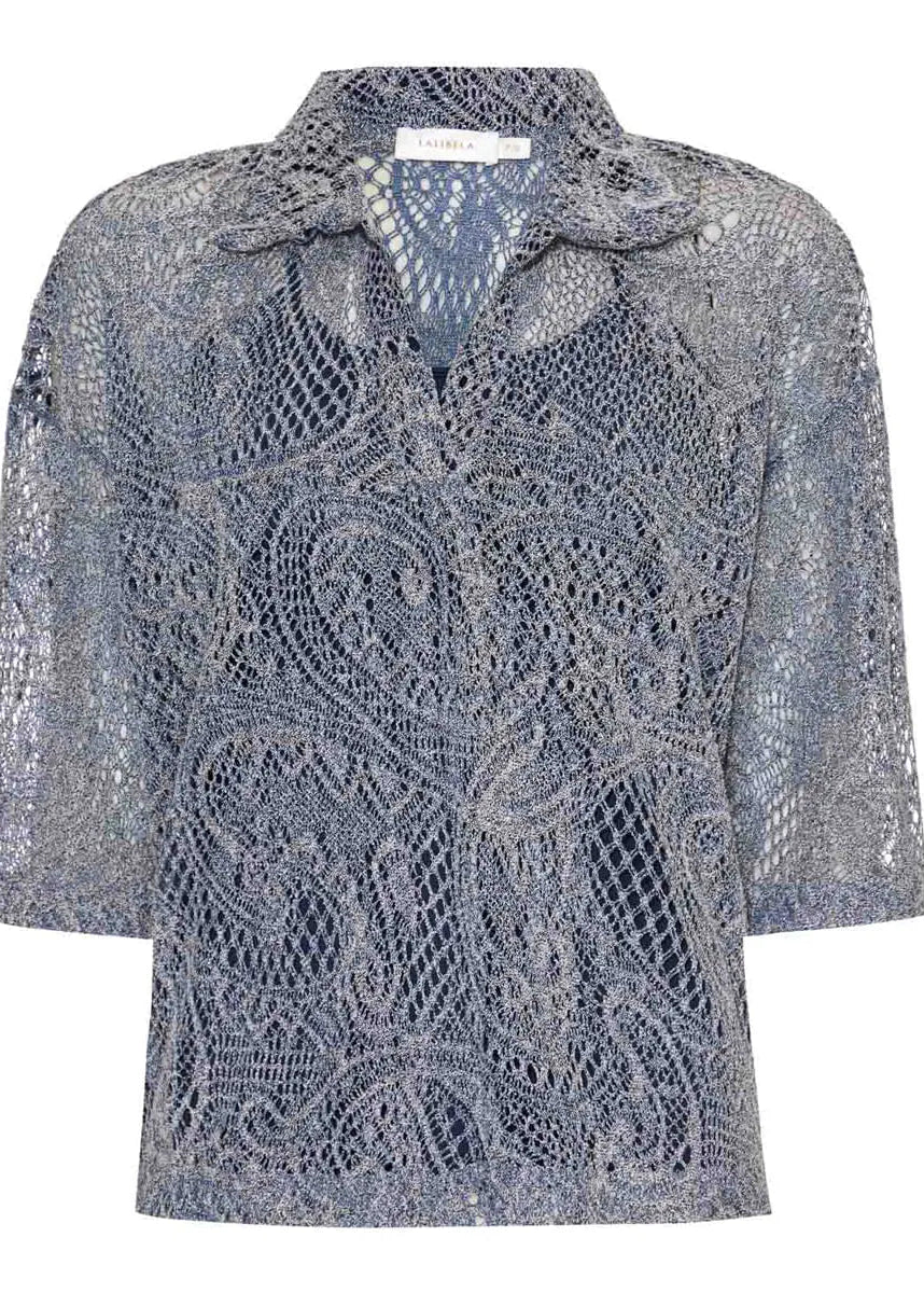 Blue lace blouse 