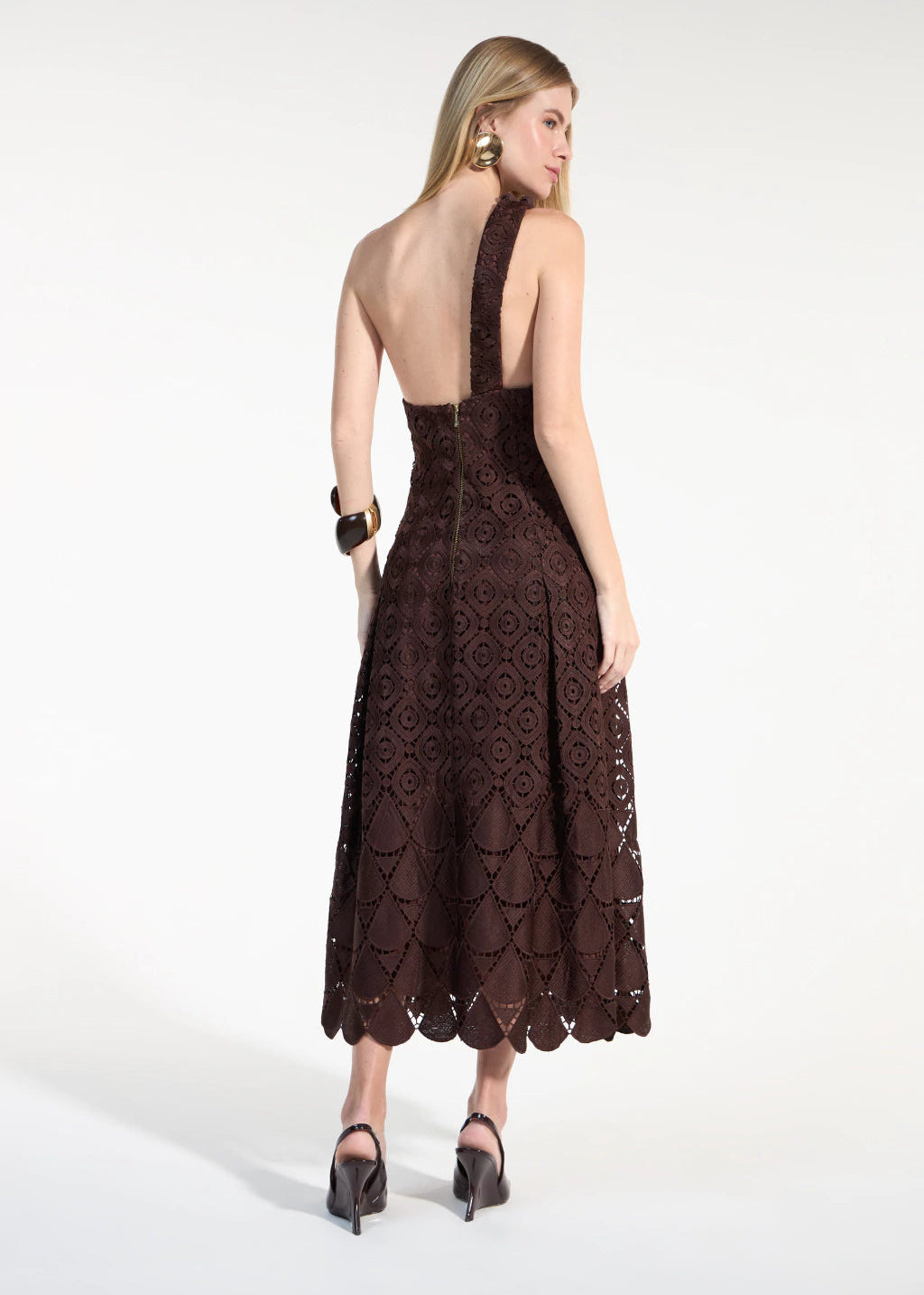 brown lace dress 