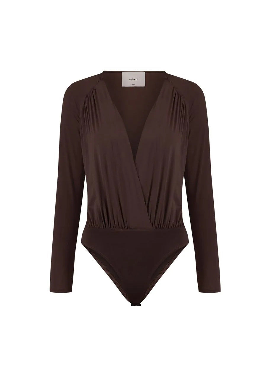 brown midi body suit